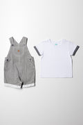 Dungaree Set Grey & White (4)