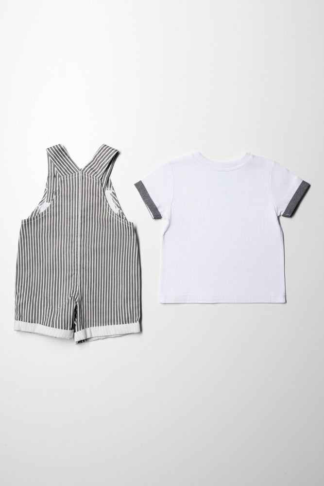 Dungaree Set Grey & White (5)