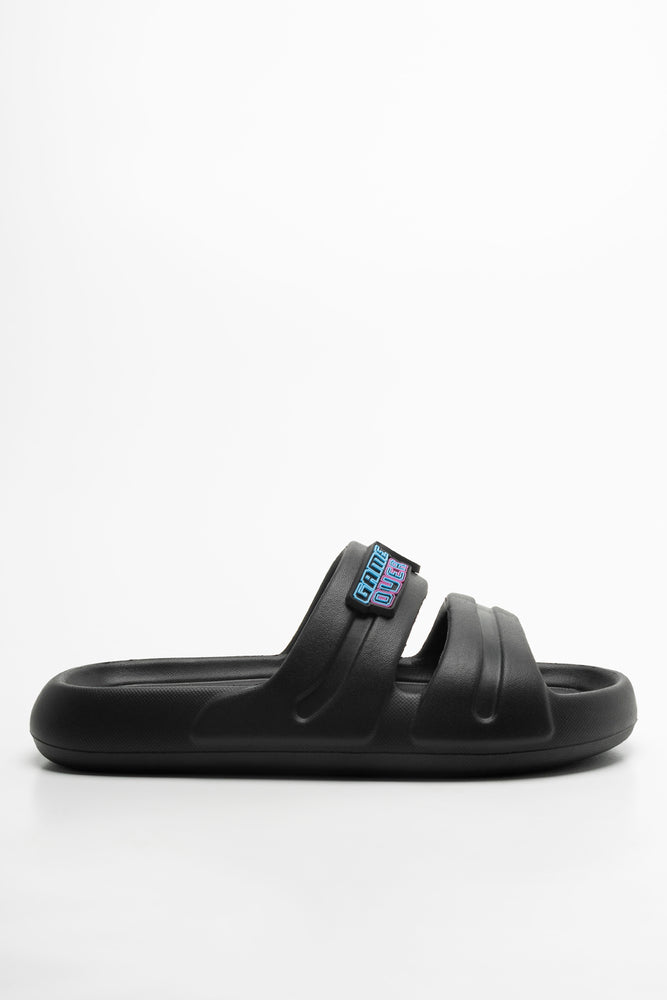 Double Band Slides Black