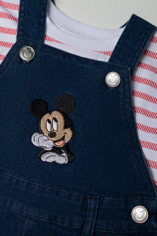 Mickey Mouse Dungaree Set Blue