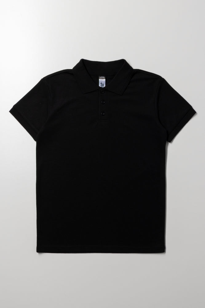 Textured Collar Golfer Black