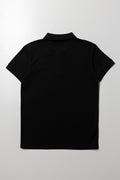 Textured Collar Golfer Black (2)
