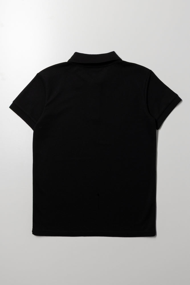 Textured Collar Golfer Black (2)