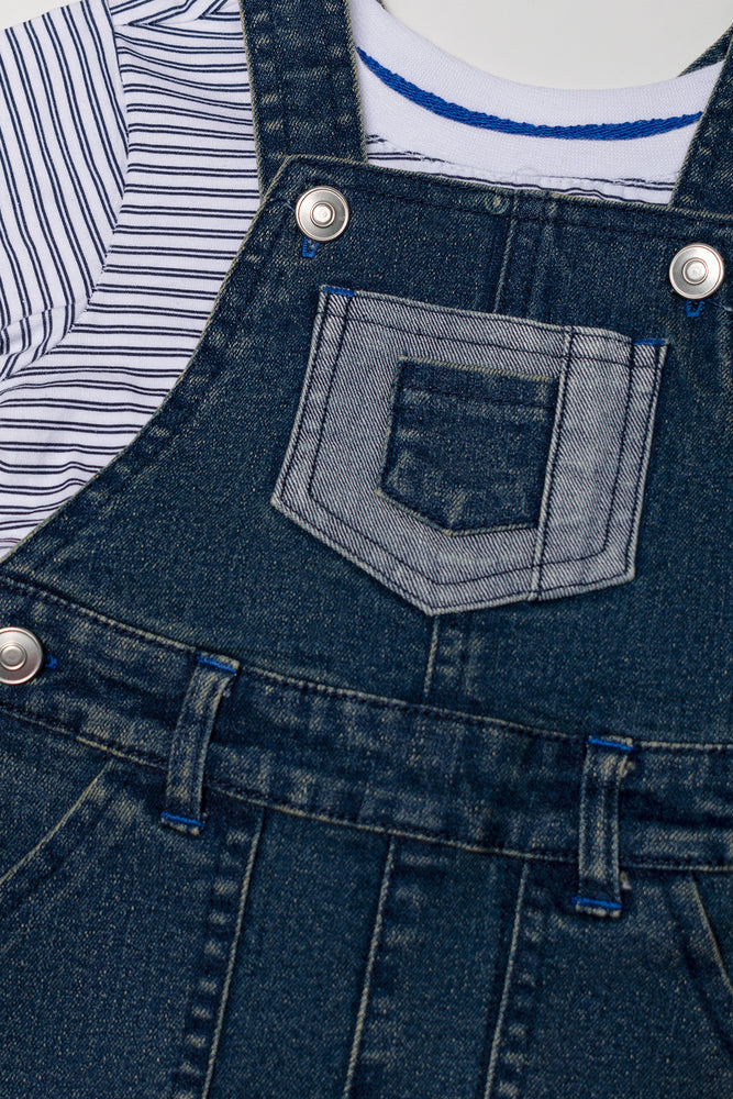 Denim Dungaree Set Blue (1)