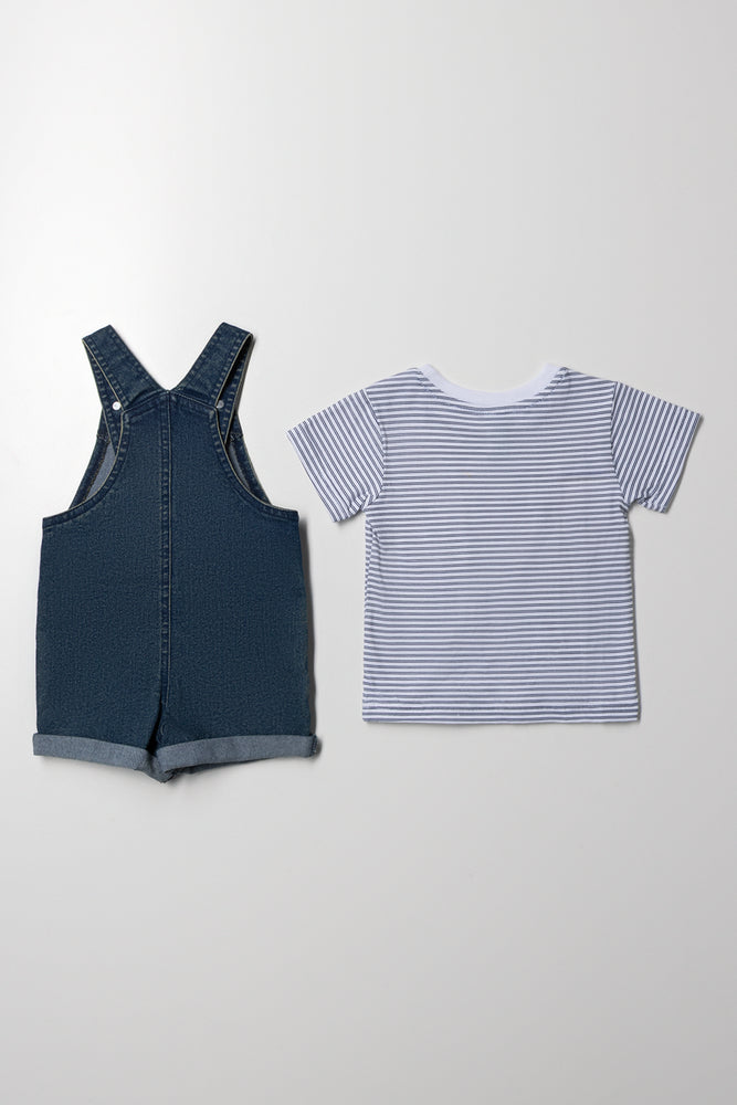 Denim Dungaree Set Blue (3)