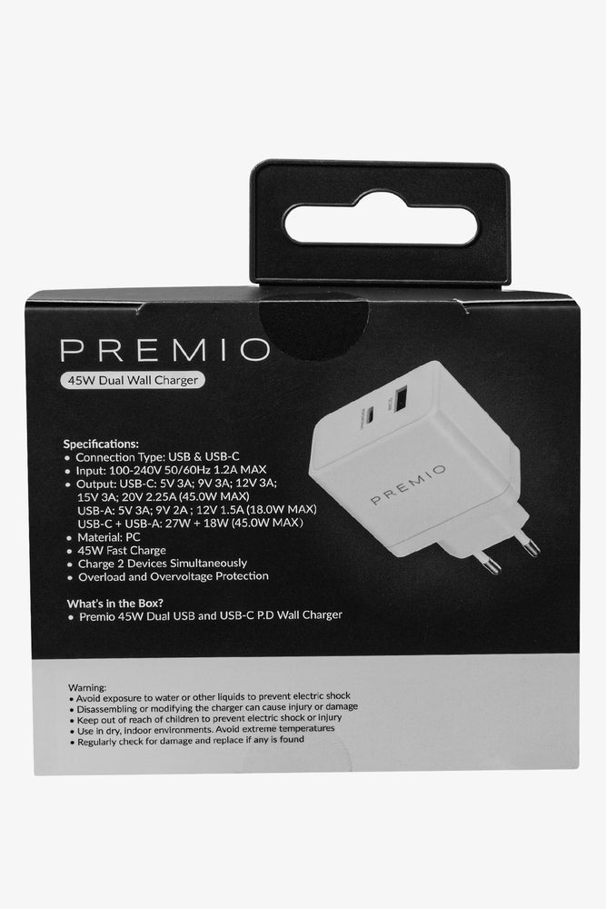 Premio 45W Dual USB And USB-C Wall Charger (3)