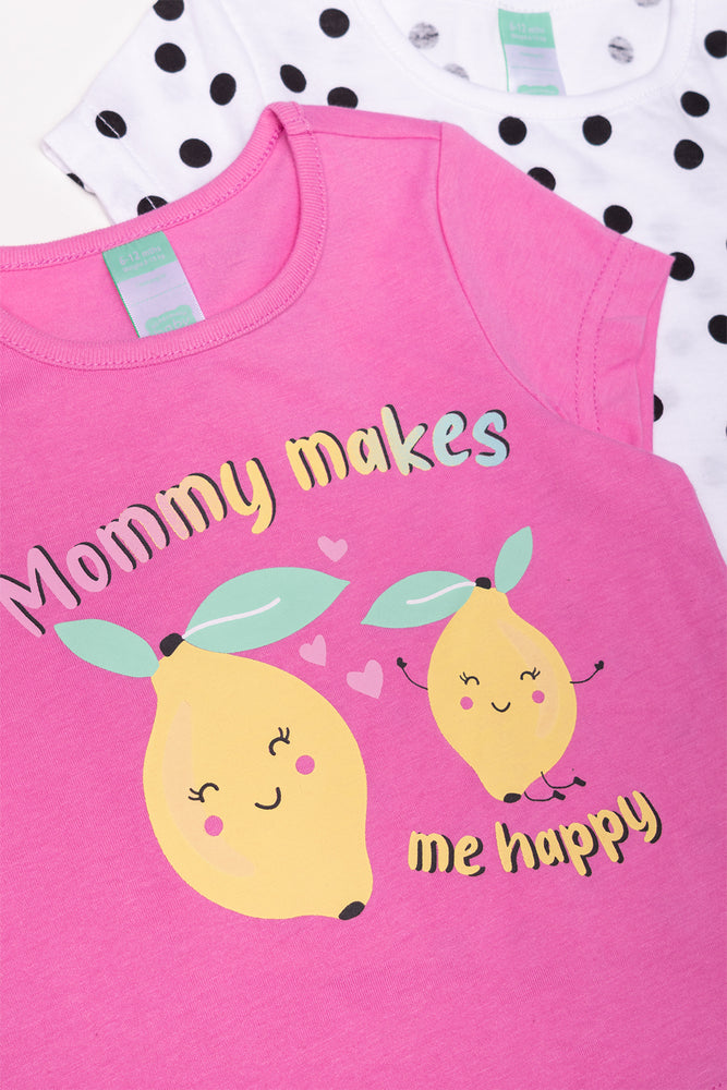 2 Pack T-Shirts Pink And White