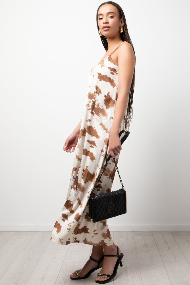 Strappy A-Line Maxi Dress Brown