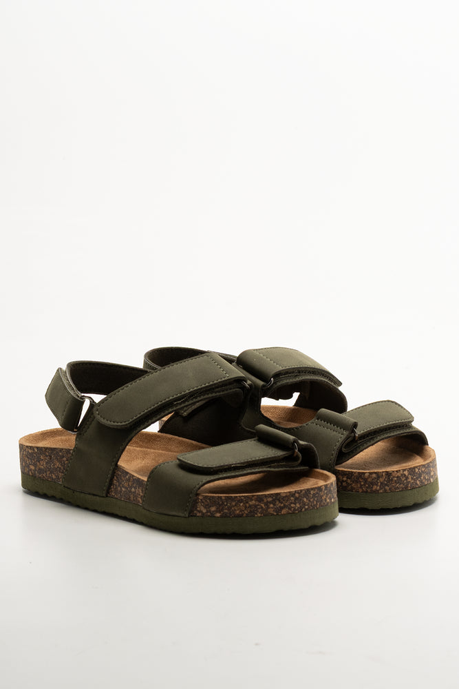 Padded Double Strap Sandals Green