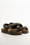 Padded Double Strap Sandals Green