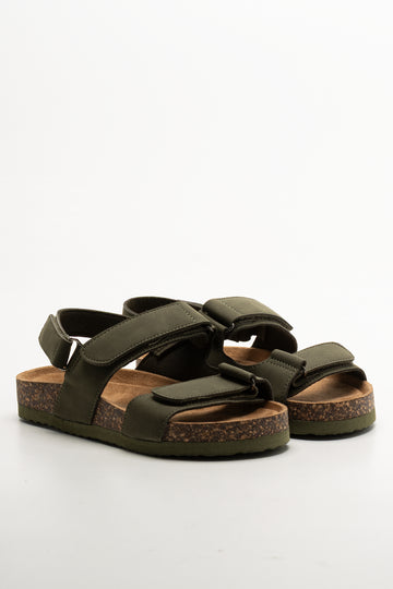 Padded Double Strap Sandals Green