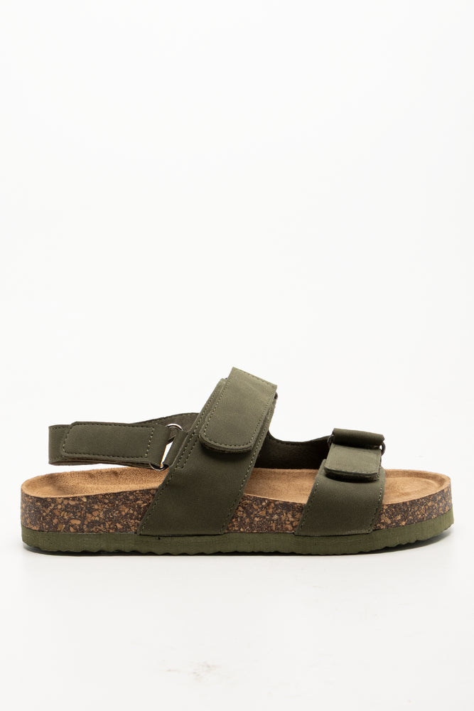 Padded Double Strap Sandals Green (1)