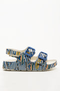 Double Strap Sandals Cream And Navy (1)