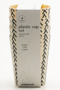 4 Piece Plastic Cup Set Natural