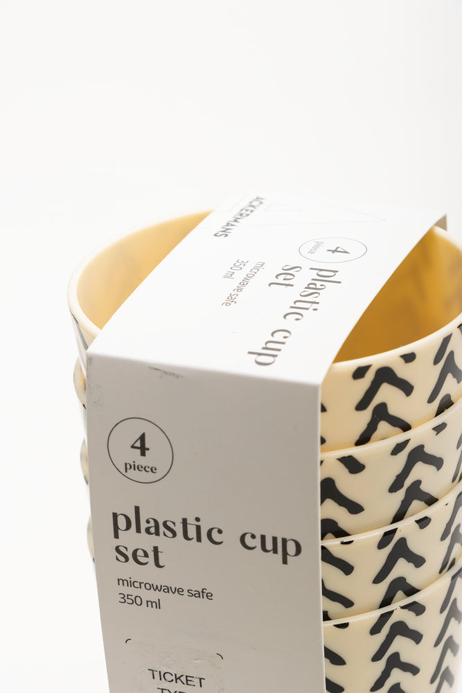 4 Piece Plastic Cup Set Natural (1)