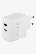 Premio 32W Dual USB And USB-C Wall Charger (1)