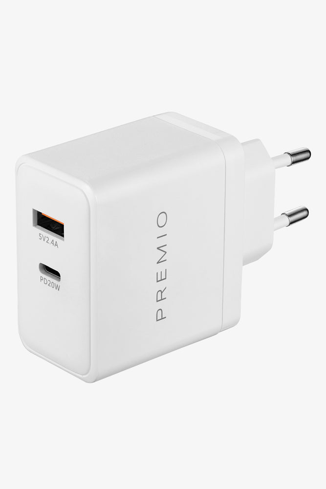 Premio 32W Dual USB And USB-C Wall Charger (1)