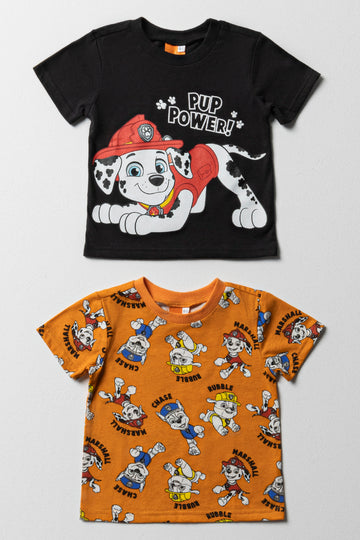 Paw Patrol 2 Pack T-Shirt Black And Orange
