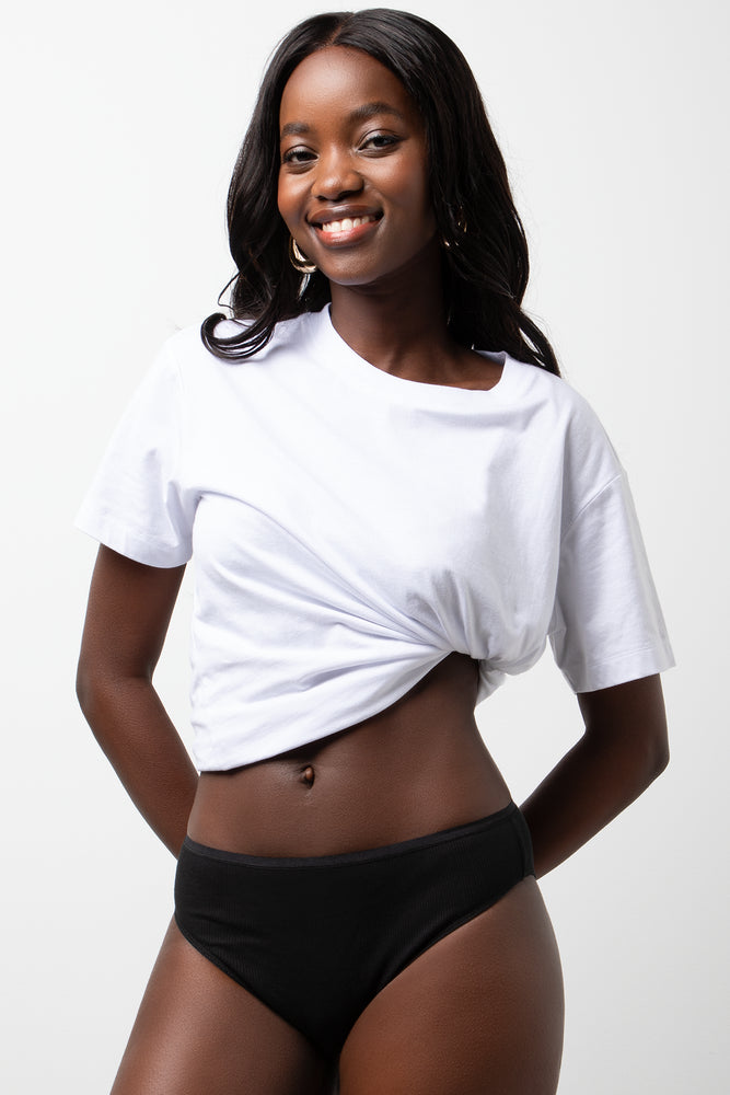 3 Pack Rib Brazilian Panties Black And Grey