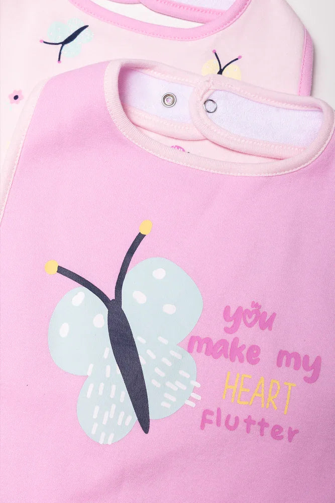 2 Pack Large Bibs Pink
