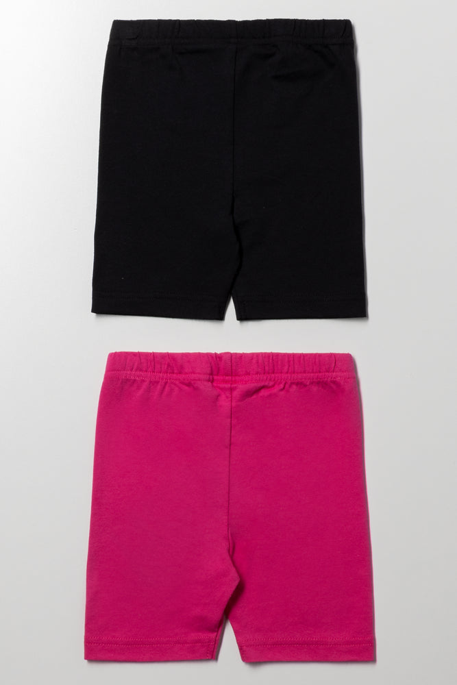 Barbie 2 Pack Cycling Shorts Black And Pink (2)