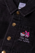Hello Kitty Utility Denim Dress Black (1)