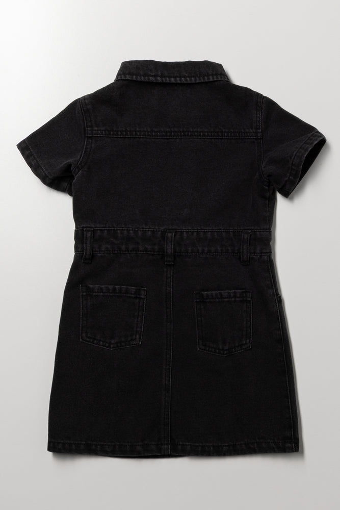 Hello Kitty Utility Denim Dress Black (3)