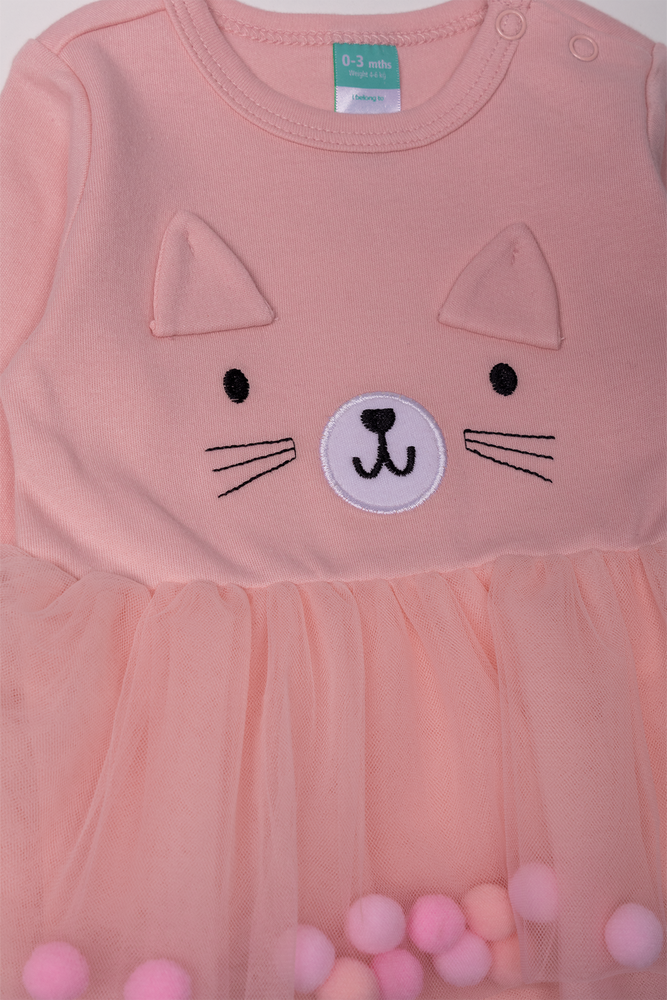 Cat Print Dress Pink