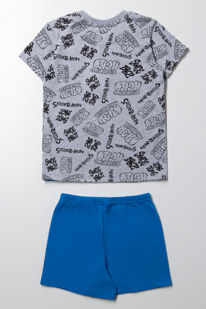 Spider-Man short sleeve pj grey melange (3)