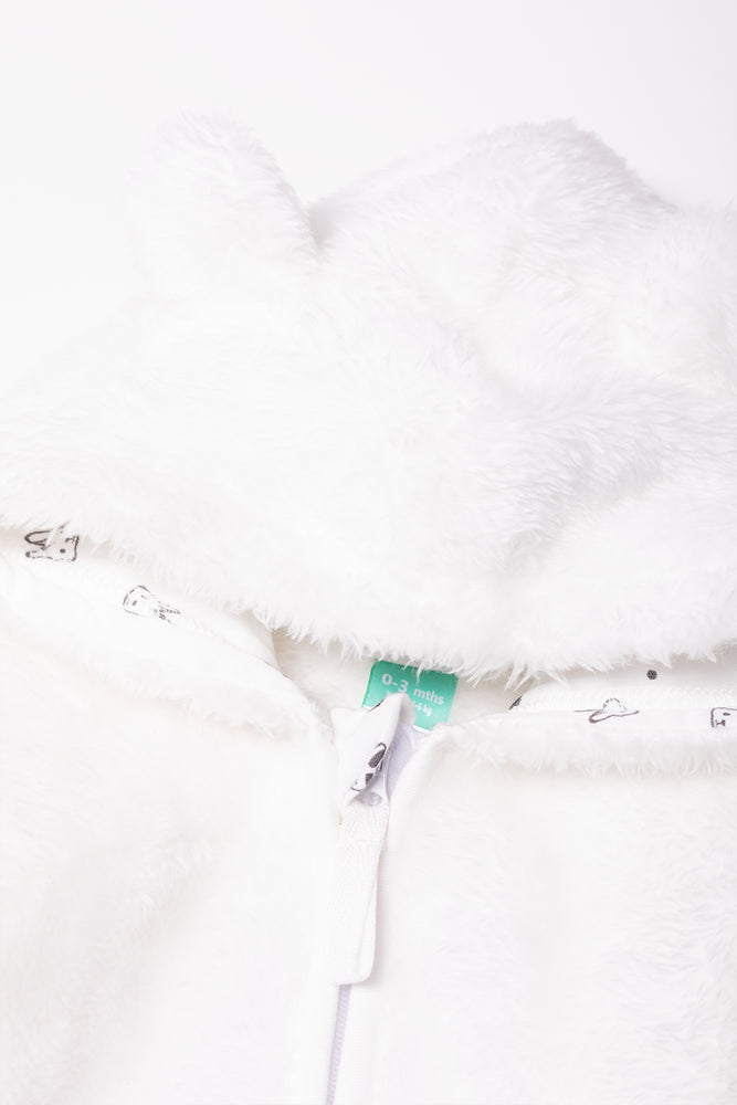 Fleece Babygrow White (1)