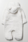Fleece Babygrow White (3)