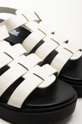 Chunky Caged Sandals White (2)