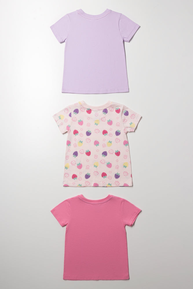 Gabby's Dollhouse 3 Pack T-Shirts Purple And Pink (2)