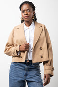 Cropped Trench Jacket Natural