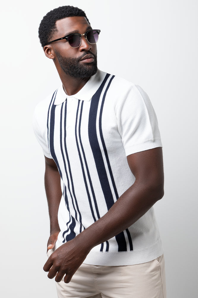 Knit Shirt White And Navy