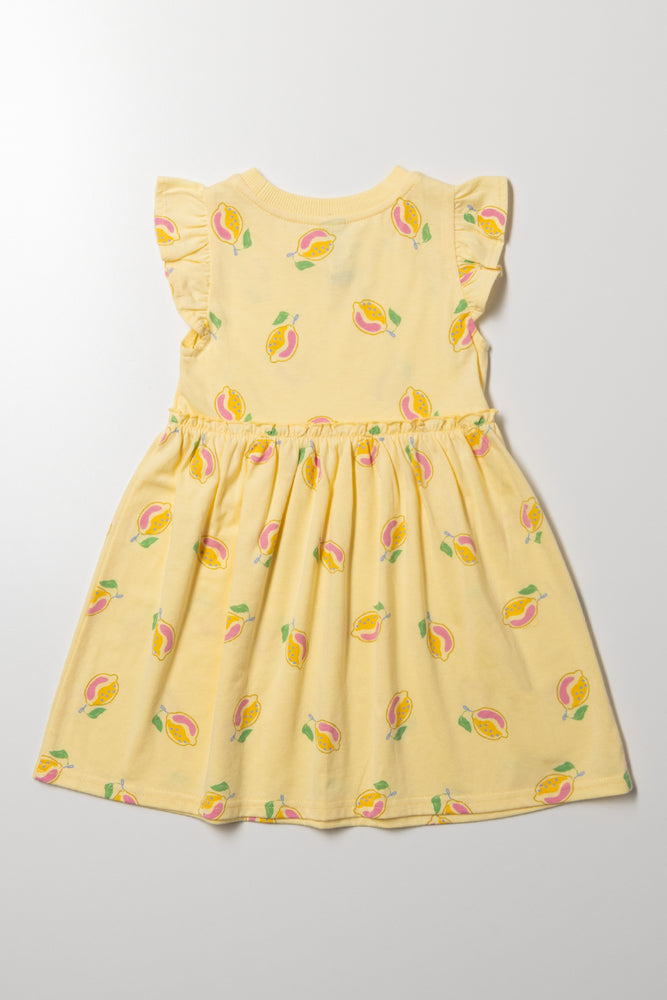 Lemon Print Dress Yellow (2)