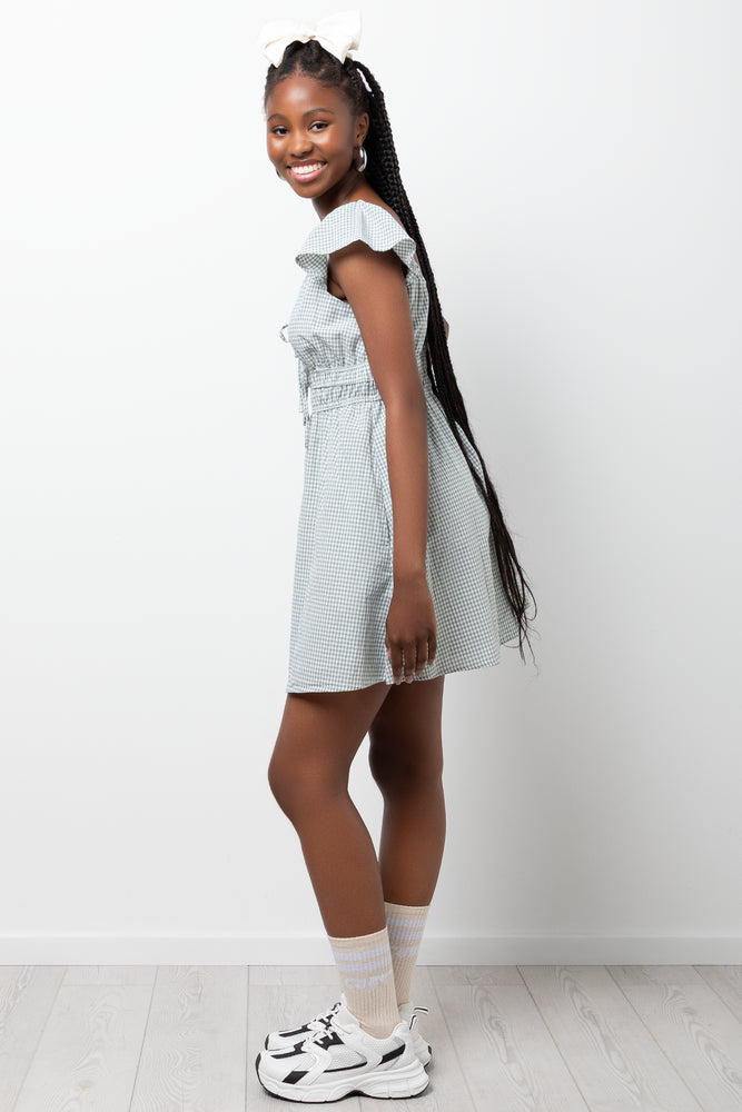 Gingham Dress Green (1)