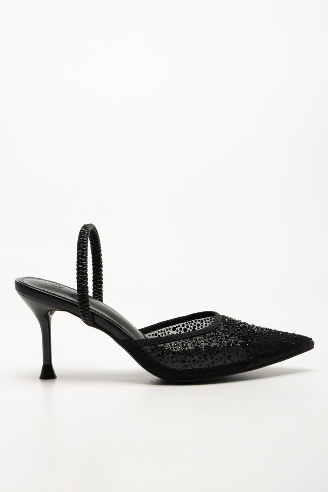 Mesh Pointy Heels Black (1)