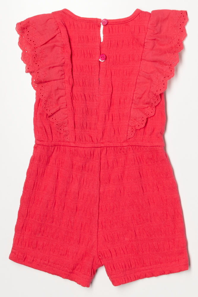Frill Sleeve Jumpsuit Red (2)