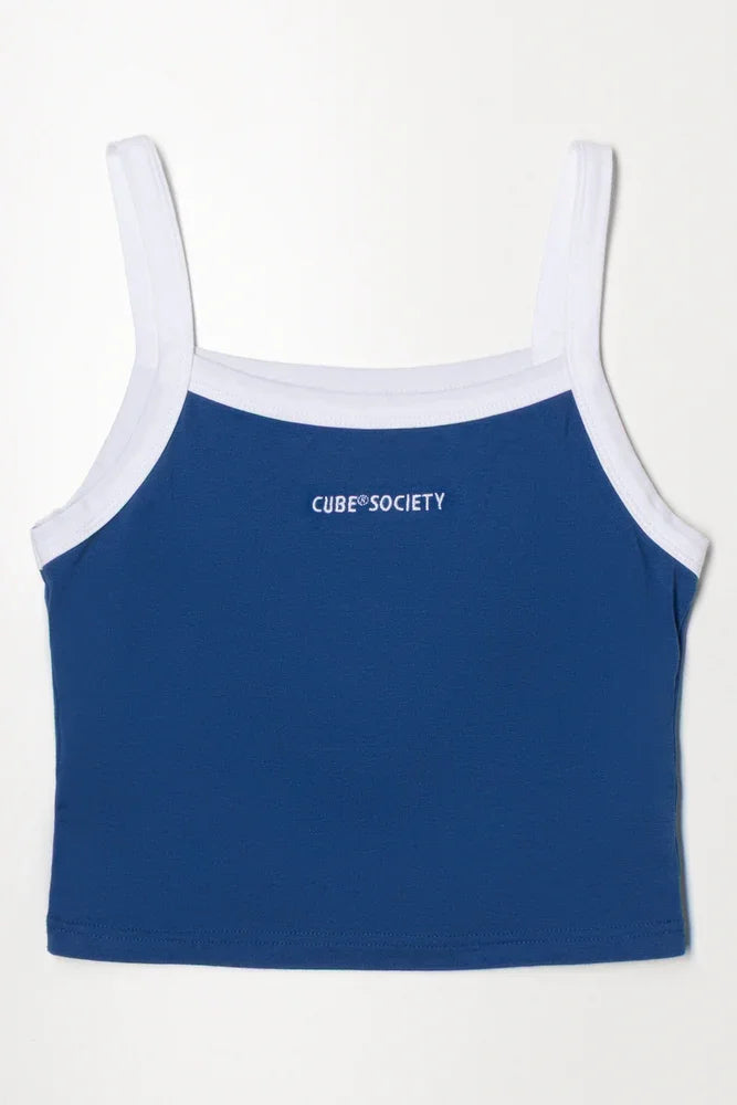 Cropped Vest Blue