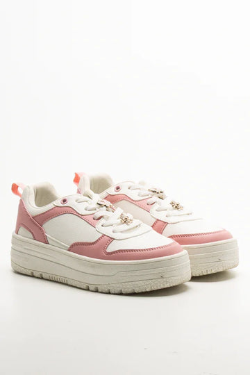 Butterfly Charm Sneakers Pink And White