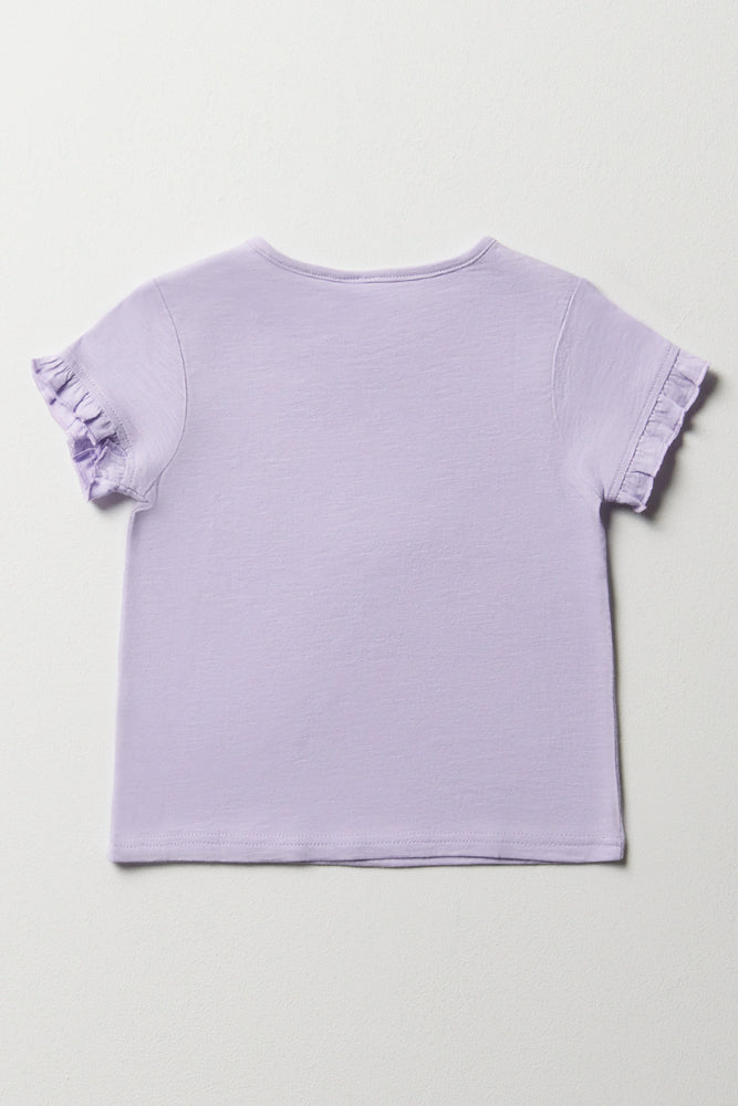 Frozen Frill Sleeve Top Purple (3)