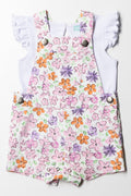 Dungaree With T-Shirt Set Pink
