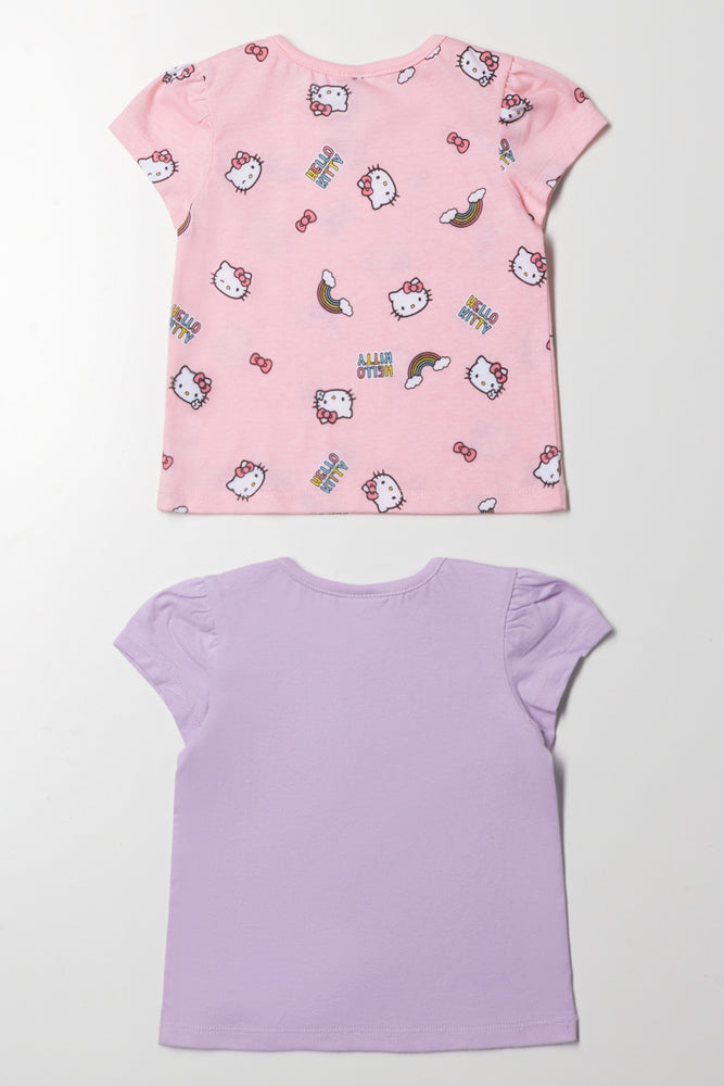 Hello Kitty 2 Pack Short Sleeve T-Shirts Pink And Lilac (2)
