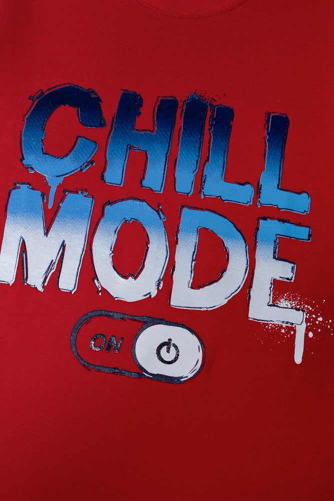 Chill Mode Short Sleeve Pyjamas Red And Navy