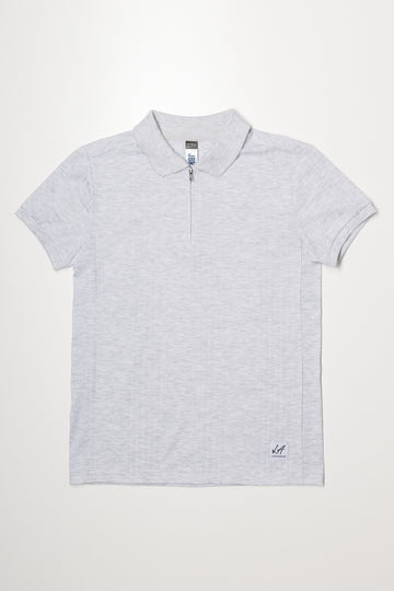 Textured Short Sleeve Golfer Grey