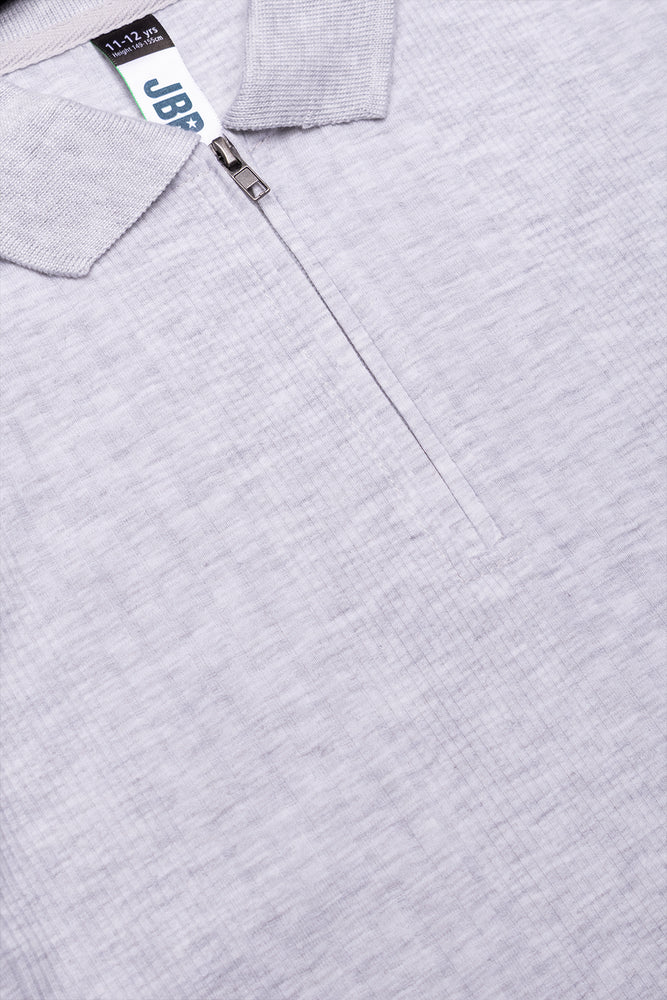 Textured Short Sleeve Golfer Grey
