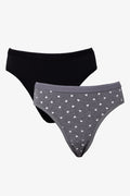 2 Pack Panties Black And Grey