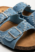 Ripped Denim Sandals Blue (2)