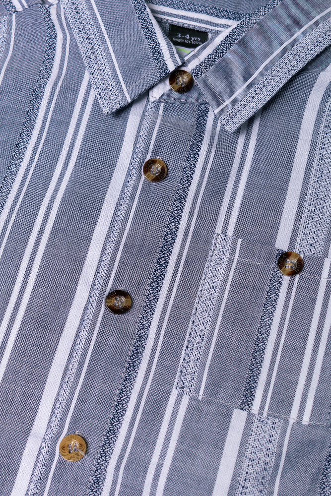 Short Sleeve Shirt Blue And White